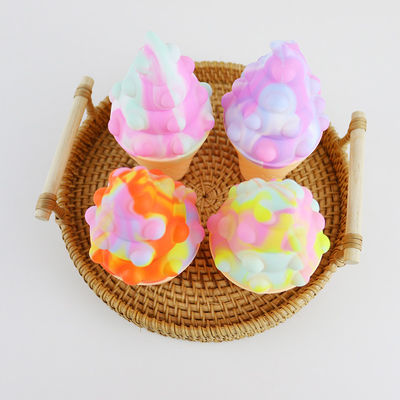 Teether Es Krim Silikon Warna-warni 3D Untuk Psikologi Pereda Stres Bayi