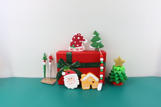 OEM Food Grade Baby Silicone Toys Ramah Lingkungan Untuk Penumpukan Pohon Natal