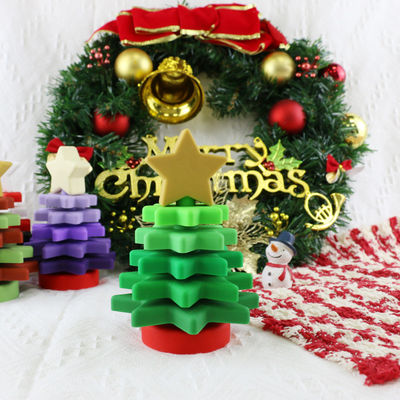 Babe Soft Silicone Stacking Rings Blocks Dengan Bentuk Pohon Natal