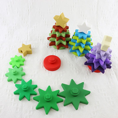 Babe Soft Silicone Stacking Rings Blocks Dengan Bentuk Pohon Natal