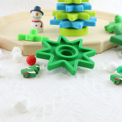 Babe Soft Silicone Stacking Rings Blocks Dengan Bentuk Pohon Natal