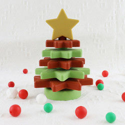 Babe Soft Silicone Stacking Rings Blocks Dengan Bentuk Pohon Natal