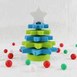 Babe Soft Silicone Stacking Rings Blocks Dengan Bentuk Pohon Natal