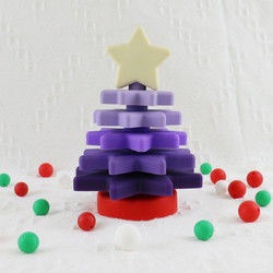Babe Soft Silicone Stacking Rings Blocks Dengan Bentuk Pohon Natal