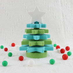 Babe Soft Silicone Stacking Rings Blocks Dengan Bentuk Pohon Natal