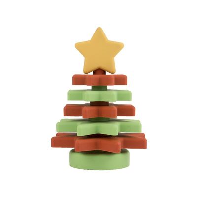 Christmas Silicone Star Stacker Bebas BPA Ramah Lingkungan Untuk Pendidikan Anak