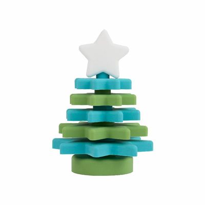 Christmas Silicone Star Stacker Bebas BPA Ramah Lingkungan Untuk Pendidikan Anak