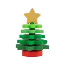 Christmas Silicone Star Stacker Bebas BPA Ramah Lingkungan Untuk Pendidikan Anak