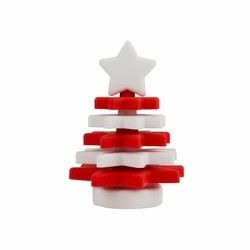 Christmas Silicone Star Stacker Bebas BPA Ramah Lingkungan Untuk Pendidikan Anak