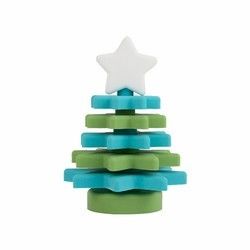 Christmas Silicone Star Stacker Bebas BPA Ramah Lingkungan Untuk Pendidikan Anak