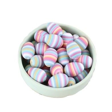 Egg Shape DIY Silicone Teething Bead Kunyah Untuk Pembuatan Kalung