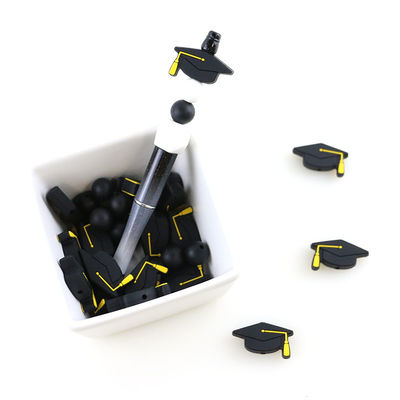 Manik-manik Silikon Fokal Disesuaikan Untuk Pena Wisuda Gelang Klip DIY