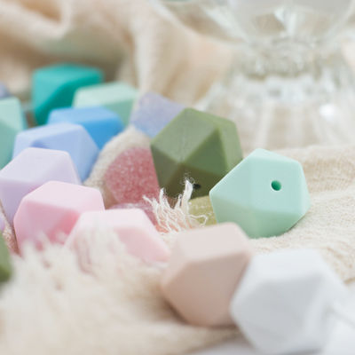 17mm Hexagon Silicone Teething Bead Eco Friendly Safety Kunyah Untuk Bayi Tumbuh Gigi