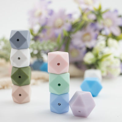 17mm Hexagon Silicone Teething Bead Eco Friendly Safety Kunyah Untuk Bayi Tumbuh Gigi