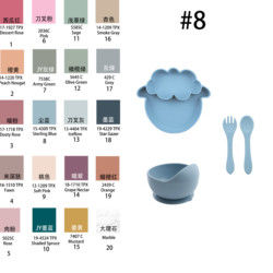 Modern Style Silikon Dinnerware Set, BPA Bebas Bayi Silikon Piring mangkuk cangkir bib sendok garpu makan Set
