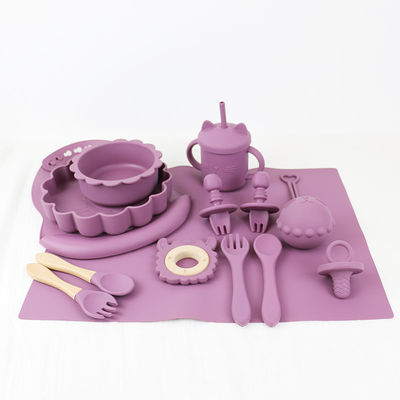 produk silikon yang disesuaikan Food Grade Silikon memberi makan Set Kartun kucing Gaya silikon set makanan bayi
