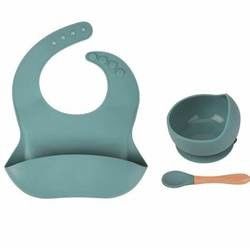 Sesuaikan Bayi Memberi Makan Silicone Perlengkapan Meja Set Dengan Silikon Bagian Plat Bib Selang Bowl Selang Bowl Plat