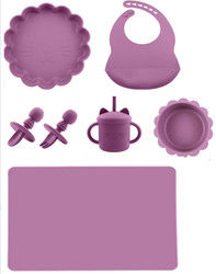 Sesuaikan Bayi Memberi Makan Silicone Perlengkapan Meja Set Dengan Silikon Bagian Plat Bib Selang Bowl Selang Bowl Plat