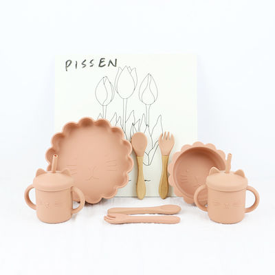 5 Pcs Non Slip Baby Feeding Silicone Set Tahan Air Bebas BPA Untuk Anak-anak