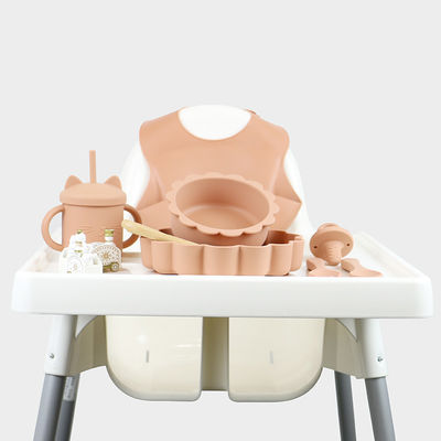 5 Pcs Non Slip Baby Feeding Silicone Set Tahan Air Bebas BPA Untuk Anak-anak