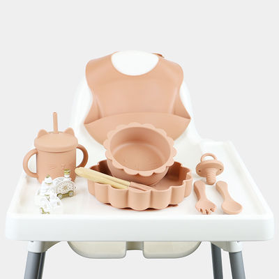 5 Pcs Non Slip Baby Feeding Silicone Set Tahan Air Bebas BPA Untuk Anak-anak