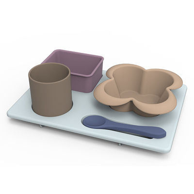 Peralatan Makan Silikon Multi Fungsional Set Unbreakable Untuk Anak Balita