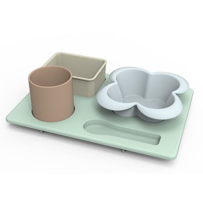 Peralatan Makan Silikon Multi Fungsional Set Unbreakable Untuk Anak Balita