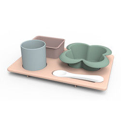 Peralatan Makan Silikon Multi Fungsional Set Unbreakable Untuk Anak Balita