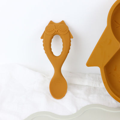 Brown Owl Style Silicone Suction Plate Untuk Balita Anak Multi Fungsional