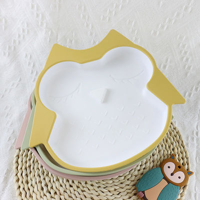 Bebas BPA Baby Silicone Feeding Plate Tahan Air Dengan Suction Bottom