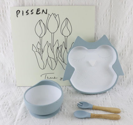 Bebas BPA Baby Silicone Feeding Plate Tahan Air Dengan Suction Bottom
