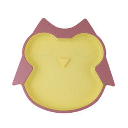 Bebas BPA Baby Silicone Feeding Plate Tahan Air Dengan Suction Bottom