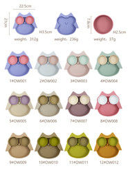 Owl Shape Silicone Baby Suction Plate Non Toxic Bebas BPA Dengan Warna Pantone