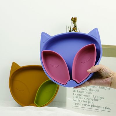 Ramah Lingkungan Bayi Silicone Suction Plate Set Peralatan Makan Silikon Untuk Pemberian Makan Balita