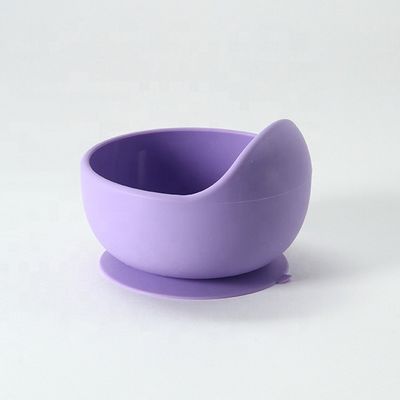 Set Mangkuk Silikon Tahan Lama Multi Warna Lembut Fleksibel Untuk Makan Bayi