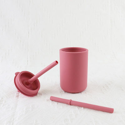 Beberapa Warna Silicone Kids Cup Round Shape Bebas BPA Spill Proof Untuk Bayi