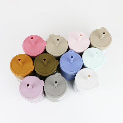 Bebas BPA Straw Cup Silicone Coffee Mug Untuk Minum Anak Balita