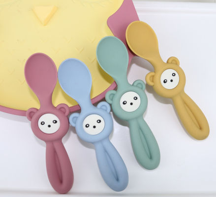 Garpu dan Sendok Silikon Gaya Panda Lucu Lembut Untuk Bayi Anak