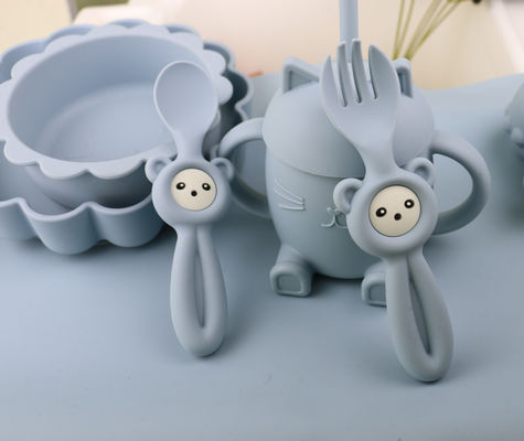 Garpu dan Sendok Silikon Gaya Panda Lucu Lembut Untuk Bayi Anak