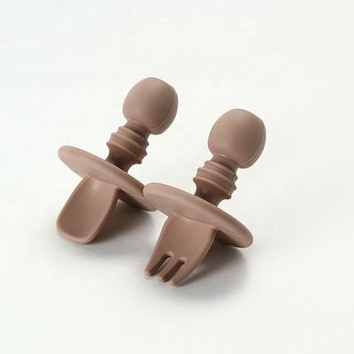 Garpu Dan Sendok Silikon Food Grade Mini Bebas BPA Tidak Beracun Untuk Balita Bayi