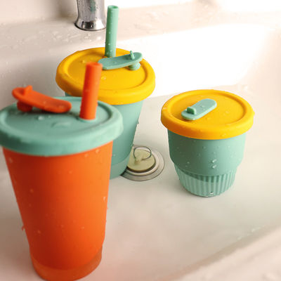 Hot Proof Portable Silicone Kids Cup Untuk Jus Teh Susu 300ml 350ml