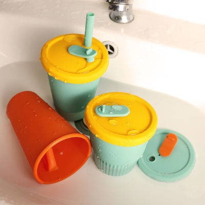 Hot Proof Portable Silicone Kids Cup Untuk Jus Teh Susu 300ml 350ml