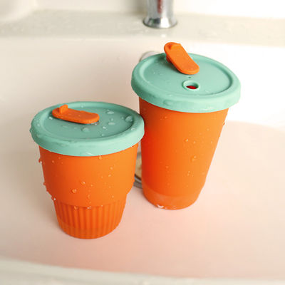 Hot Proof Portable Silicone Kids Cup Untuk Jus Teh Susu 300ml 350ml