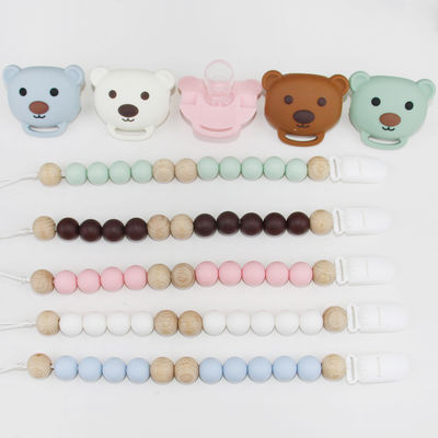 Food Grade Silicone Baby Pacifier Chain Dengan Bentuk Panda Hewan Lucu