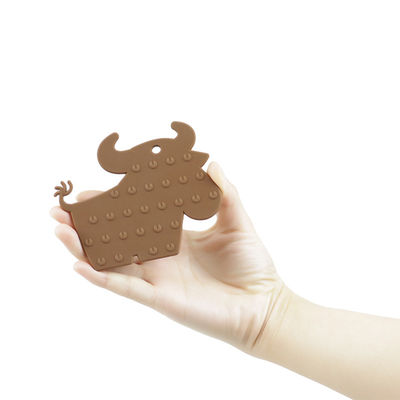 Teether Silikon Sapi Bebas BPA, Mainan Gigi Silikon Bayi Kunyah Untuk Hadiah Keperawatan