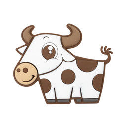 Teether Silikon Sapi Bebas BPA, Mainan Gigi Silikon Bayi Kunyah Untuk Hadiah Keperawatan