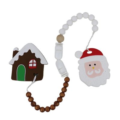 Teether Pohon Natal Silikon DIY, Manik-manik Karet Lembut Aman Untuk Tumbuh Gigi