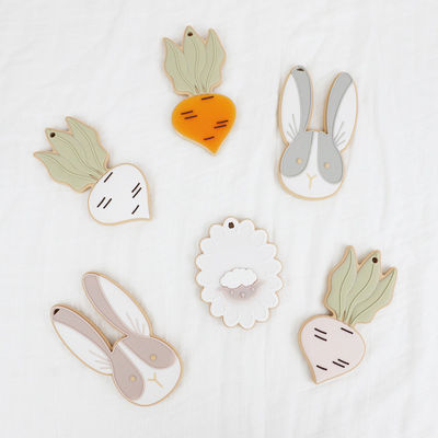Domba Kelinci Personalized Silicone Teether BPA Gratis Untuk Bayi Baru Lahir