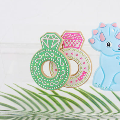 Kartun Diamond Silicone Baby Teether, Cincin Tumbuh Gigi Silikon Tidak Beracun