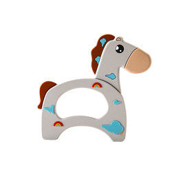 Animal Cat Kitten Silicone Baby Teether BPA Gratis Untuk Tumbuh Gigi Balita